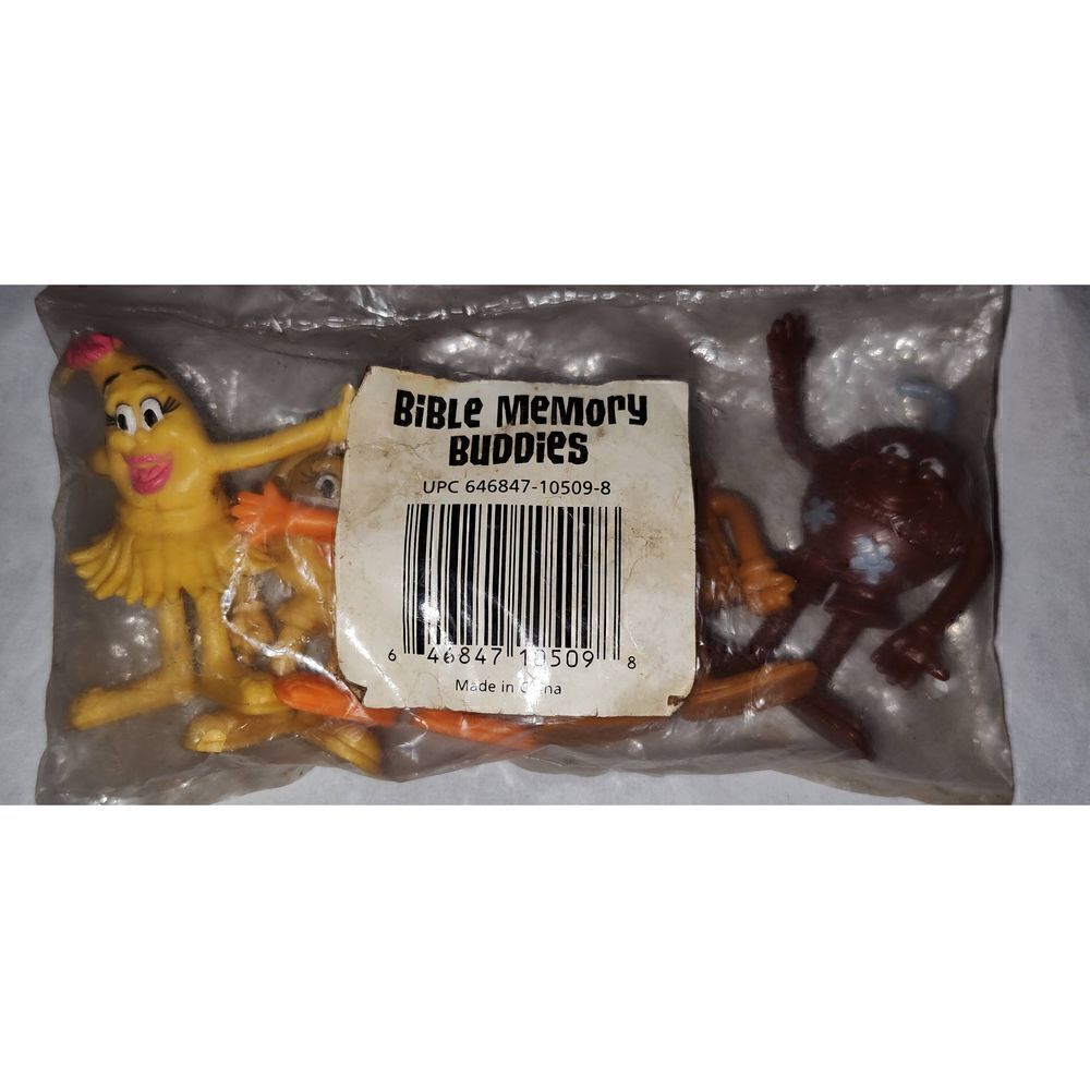 NIP Vintage Bible Memory Buddies Lot Of Five Different Characters Verses Toys